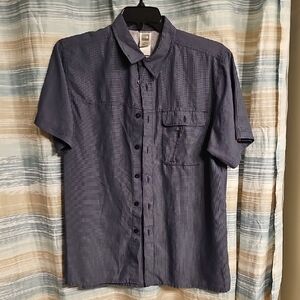 The North Face Blue Checkered Casual Short Sleeve Shirt
